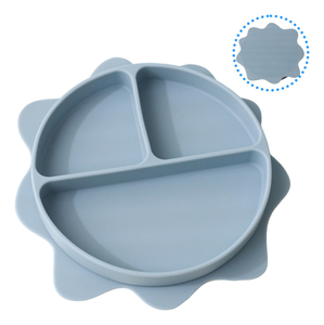 Piatto per bambini in Silicone a forma di sole con Base di aspirazione 3 partizioni senza BPA per alimentazione per bambini - Product Image 5