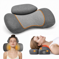 Oreiller de massage intelligent LEERCON pour le cou, avec compression d'air, chauffage et pétrissage, rechargeable, pour soulager les tensions à la maison, au bureau et en voyage