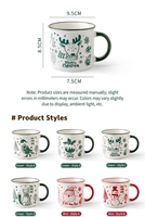 Tasses en céramique de Noël en gros, avec logo personnalisé, mignonnes tasses à café de dessin animé avec couvercle pour cadeau de fêtes
