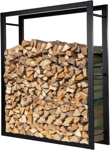 Estante de leña con recubrimiento de polvo de metal Soporte de leña para chimenea Uso interior y exterior Embalaje de pedido por correo - Product Image 5