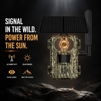 Caméra de chasse solaire camouflage 4G avec détection de mouvement PIR, vision nocturne, étanche