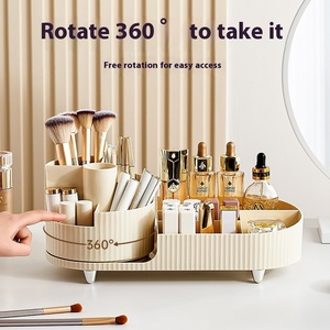 Grande capacità Organizer per il trucco scatola di immagazzinaggio e plastica antipolvere per la cura della pelle e porta cosmetici con scomparti per lavabo - Product Image 2