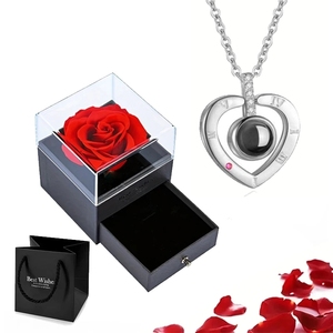 Productos para Dropshipping 2026: Elegante Collar de Flor Eterna con Caja de Joyería, Rosa Natural Real, Regalo para el Día de San Valentín - Product Image 4