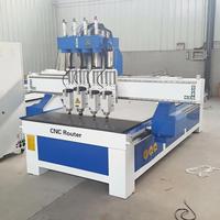 Machine CNC à bois multi-têtes pour gravure, découpe et sculpture – Équipement pour la fabrication de meubles, portes d'armoires et enseignes en bois