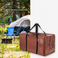 2PCS Tas Pindahan Lipat Ekstra Besar Warna Coklat 60L, Dapat Didaur Ulang, Hemat Tempat, Dilengkapi Ritsleting dan Pegangan, Kain Kompresi, Kapasitas 12kg