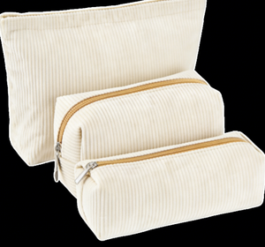 Sacs de voyage pour maquillage en velours côtelé à motif vintage, grande capacité, écologiques, pour femmes, 3 pièces, avec fermeture à glissière - Product Image 3