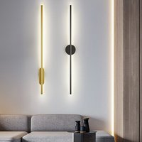 Lampu Dinding LED Linear Modern Nordik untuk Ruang Tamu, Sofa TV, Kamar Tidur, Lampu Latar Belakang di Samping Tempat Tidur dengan Bodi Besi dan Kontrol Sentuh