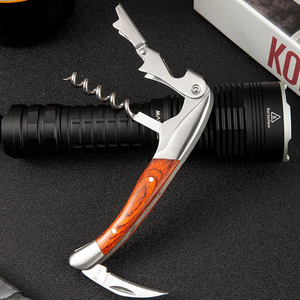Kim loại đôi bản lề bồi bàn corkscrew rượu vang Key với Foil Cutter nạp đòn bẩy rượu vang mở chai Sharp micro-răng cưa dao - Product Image 5