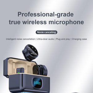 Micrófono Lavalier Inalámbrico de Cuatro Luces, Plug-and-Play, Magnético, con Cancelación de Ruido, Hi-Fi, 40H, para YouTube, TikTok Live, Venta al Por Mayor OEM - Product Image 1