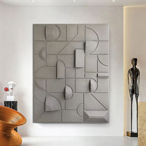 Ultima moda 3D <span class=keywords><strong>pittura</strong></span> di arte della parete fatta a mano intaglio del <span class=keywords><strong>legno</strong></span> opera d'arte hotel soggiorno arredamento bianco geometrico rilievo decorazione <span class=keywords><strong>pittura</strong></span> - Product Image 5
