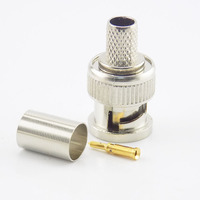 Connecteur Coaxial pour BNC mâle RG59, adaptateur de connecteur Coaxial, 3 pièces à sertir