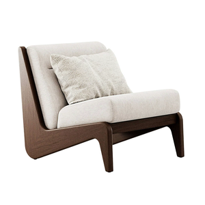 เก้าอี้โซฟาไม้เนื้อแข็งสไตล์วินเทจจากฝรั่งเศส, เก้าอี้เดี่ยวมีพนักพิงเก้าอี้ระเบียงเลานจ์สำหรับบ้านโรงแรมเฟอร์นิเจอร์ - Product Image 6