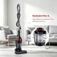 Aspirateur vertical filaire 400W, sans sac, cyclonique, léger, multi-surfaces, pour la maison