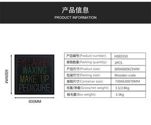 Enseigne LED lumineuse 24x24 pouces pour salon de beauté, <span class=keywords><strong>pédicure</strong></span>, et magasin – Panneau publicitaire pour devanture de commerce - Product Image 2