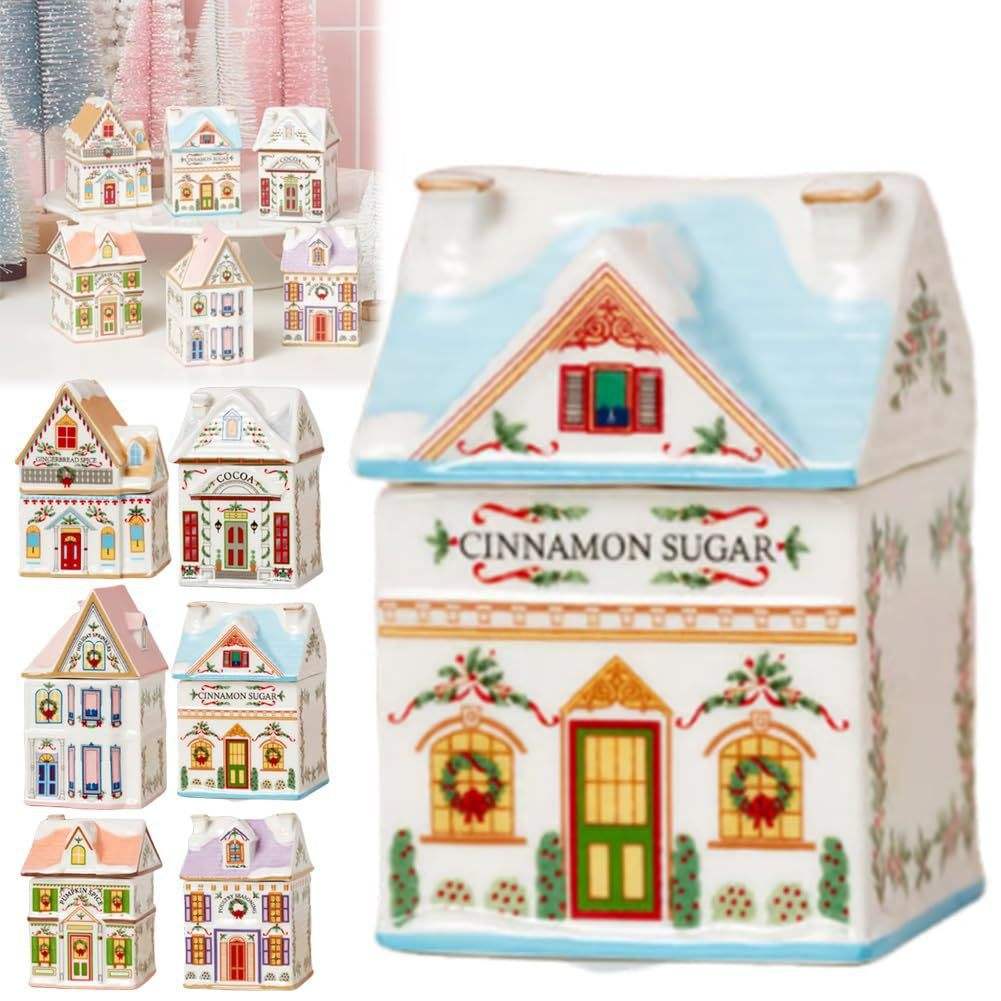 Christmas holiday village spice house-blue