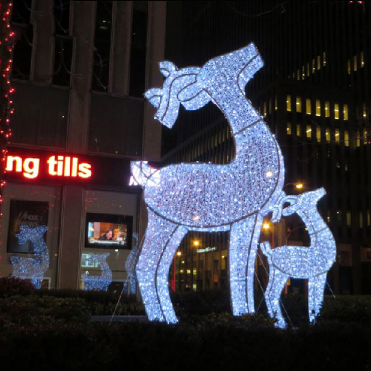 Holiday Decoration Outdoor Waterproof Large Christmas Reindeer Motif Light Custom 3D Decoration Reindeer Light