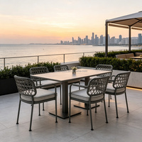 Fauteuil de patio en aluminium tressé pour l'extérieur, léger et durable, idéal pour les restaurants