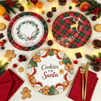 Assiette de Présentation Ronde en PP Durable pour Cadeaux d'Affaires, Série Transfrontalière, Assiette Décorative pour Restaurant et Fêtes
