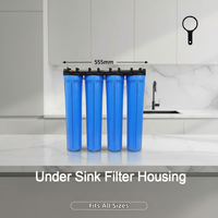 Vente en gros usine – Boîtier de filtre à eau intégré 4 étapes, 20 pouces, fin, en PP robuste, avec 4 filtres bleus, 0,1-0,45 MPa