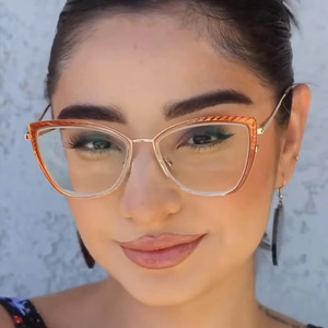 Monturas de Gafas Falaier Cat Eye TR87084 53-18-138 de Metal TR90 para Mujer, Gafas Ópticas con Protección Anti Luz Azul para Computadora - Product Image 4