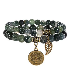 Nouveau <span class=keywords><strong>Bracelet</strong></span> <span class=keywords><strong>de</strong></span> perles <span class=keywords><strong>de</strong></span> pierres précieuses semi-précieuses naturelles <span class=keywords><strong>Arbre</strong></span> <span class=keywords><strong>de</strong></span> <span class=keywords><strong>vie</strong></span> et breloque <span class=keywords><strong>de</strong></span> feuille Chakra Energy Healing Stretch Double Row <span class=keywords><strong>Bracelet</strong></span> - Product Image 4