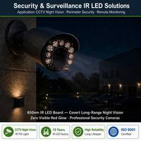 Carte PCBA LED infrarouge SMD 850nm personnalisée pour caméra CCTV, longue portée, sans point rouge, Epistar, directement de l'usine OEM