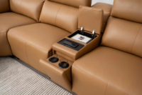 Ensemble de canapés électriques modulaires en cuir en forme de L, modernes, combinables, extensibles, avec chargeur, pour salon, hôtel, centre commercial