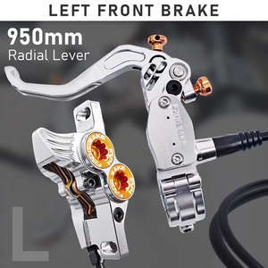 Kit de frein à disque <span class=keywords><strong>hydraulique</strong></span> pour vélo <span class=keywords><strong>VTT</strong></span> avec rotors de 180 mm, étriers à 4 pistons en aluminium, levier radial pour Frog Wake FV4-L - Product Image 4