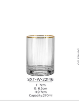 Verre à eau nordique moderne soufflé à la main en verre soufflé durable avec des rayures créatives et un verre highball transparent pour vin rouge