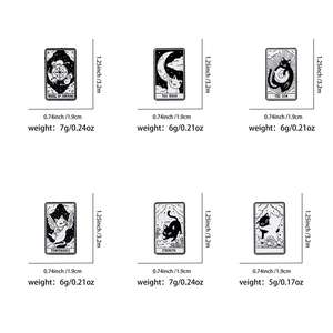 Zinklegierung Guss Schwarze Nickel-Beschichtung <span class=keywords><strong>Tarot</strong></span>-Karten-Anhänger Blumen-Abschluss-Thema Metall-Pin für Kleidungszubehör - Product Image 5