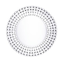 SNW vente en gros élégante grande assiette en verre rond clair gravé à la main assiette de mariage transparente