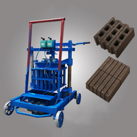 Machine mobile de fabrication de blocs 2-45 Egg Laying, sans palette, petite machine à briques creuses en béton pour la construction en Afrique