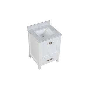 Meuble-lavabo moderne haut de gamme autoportant de 24 pouces avec vasque en céramique et caractéristiques résistantes à l'eau - Product Image 4