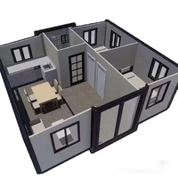 Maison modulaire préfabriquée Villas de 2 à 4 chambres |   Villa mobile de luxe en conteneur de 20 pieds et maison modulaire en conteneur de 20 pieds