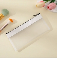 Vente en gros d'étui à crayons transparent de grande capacité pour étudiantes sac de papeterie scolaire à fermeture éclair sac de rangement pour pinceaux de maquillage
