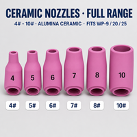 Kit de pièces pour torche TIG WP9/WP20/WP25 : Buse en céramique d'alumine, Collet en cuivre, Corps et capuchon arrière – Consommables de soudage – Usine chinoise
