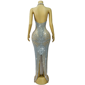 Novance Y4838 Abiti <span class=keywords><strong>Sexy</strong></span> da Donna in <span class=keywords><strong>Rete</strong></span> con Strass per Feste e Club Abiti da Compleanno di Design Cinese - Product Image 6