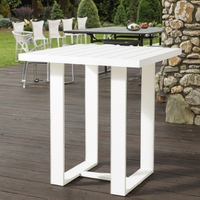 Meubles de jardin en aluminium de conception moderne, résistants à l'eau, tables hautes carrées en aluminium pour l'extérieur