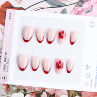 Faux Ongles Courts Carrés en ABS Faits Main sur Mesure, French Manucure, avec Votre Logo, Vente en Gros