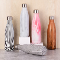 500ml 17oz Classic Stainless Steel Vacuum Water Bottles with Travel Logo Printed Back School Custom Brand Wholesale No Minimum