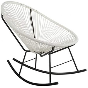 Fauteuil à <span class=keywords><strong>bascule</strong></span> moderne <span class=keywords><strong>Acapulco</strong></span>, structure en acier, <span class=keywords><strong>chaise</strong></span> à <span class=keywords><strong>bascule</strong></span> en rotin portable, <span class=keywords><strong>chaise</strong></span> longue d'extérieur pour usage en villa - Product Image 6