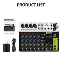 V8 Mini Console de Mixage Audio USB 8 Canaux avec Connectivité Bluetooth, Table de Mixage Sonore DJ