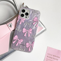 Casing penutup ponsel desain benang bulu anak perempuan pita cetak UV kustom untuk iPhone 16 15 14 Pro Max 16 Plus