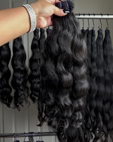 Cheveux naturels bruts indiens non traités, mèches de cheveux raides bruts de temple