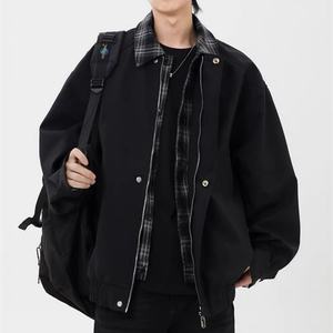 Veste bomber décontractée ample à carreaux doublée sur mesure pour hommes, style streetwear, deux pièces, fabricant de vestes - Product Image 3