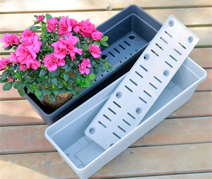 Jardinière carrée moderne en plastique avec trou de drainage - Écologique et durable, auto-arrosante, à fixer au mur pour l'<span class=keywords><strong>extérieur</strong></span>, pour la maison et le jardin - Product Image 4