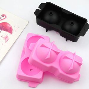 Molde de silicona de grado alimenticio personalizado para hacer bolas de hielo esféricas con 2 bolas grandes, herramienta de bricolaje para hornear en casa, molde de resina para dulces OEM/ODM - Product Image 2