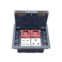Caja de enchufes oculta para suelo, tipo abierto, con 4 tomas de CA, ignífuga, precio de fábrica, venta al por mayor, ¡la más vendida!