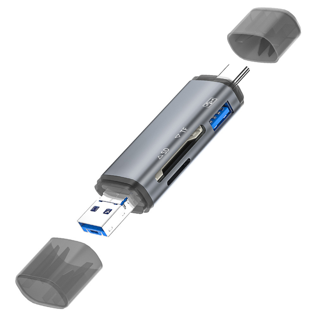 Multi Function OTG Cardreader 6 in 1 USB 3.0 2.0 Sd/tf Computer Mobile Phone Universal with USB3.0 Port Type-c Cardreader