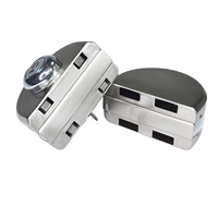 SUS 201 304 Bisagra de puerta Candado Cerradura de puerta corredera de vidrio Accesorios de puerta de vidrio sin marco